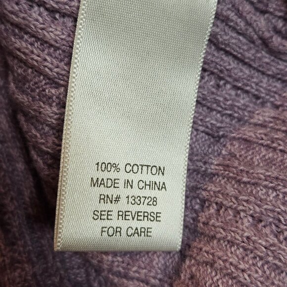 Croft & Barrow Womens 3X Cable Knit Sweater Purple casual Cotton modest Office - Picture 4 of 9